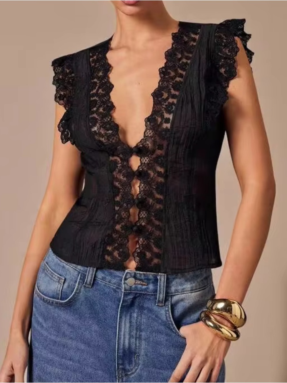 Lace-Trim Top